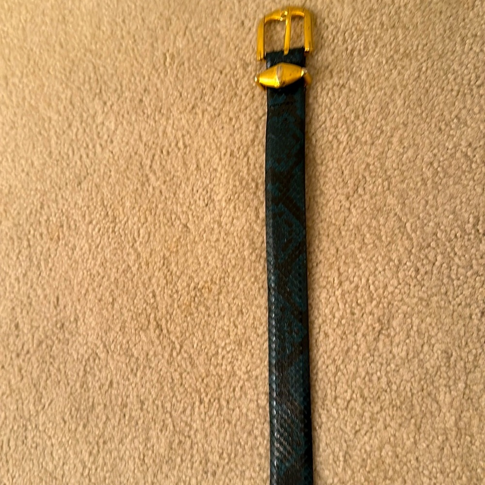 Green snakeskin belt